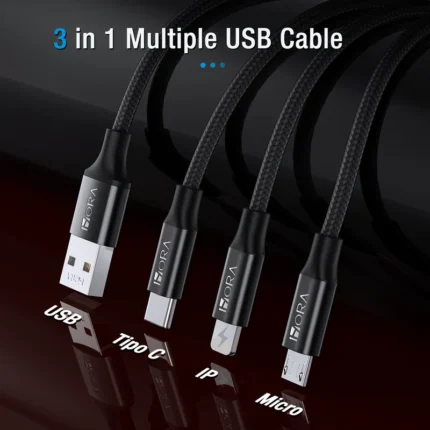 1HORA V8 Series One to three data cable Black 1m (CAB259N)